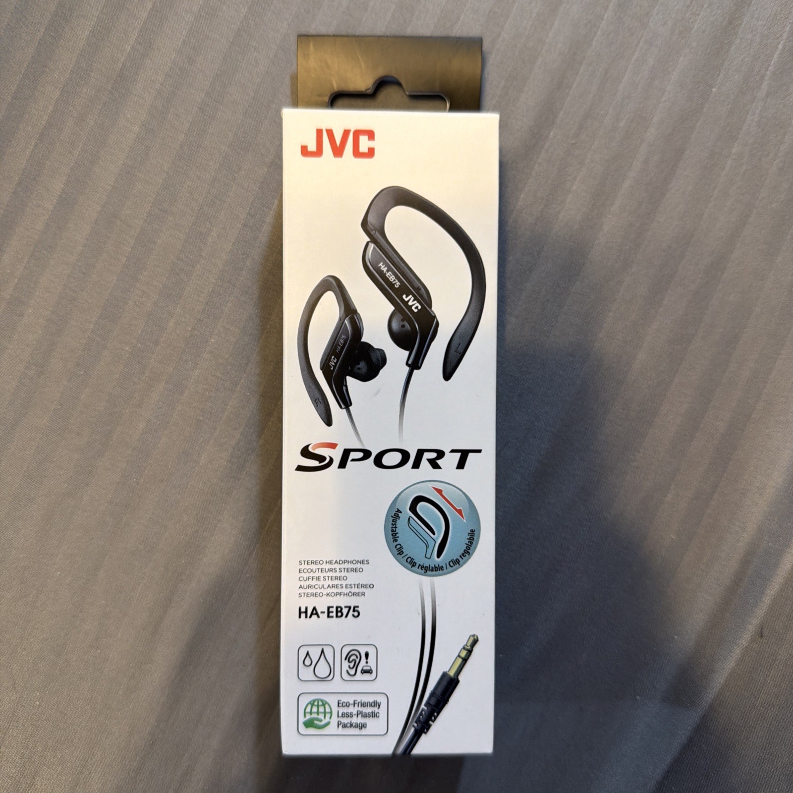 JVC Haeb75B Sport Ear Clip Earphones Adjustable Splash Proof (Black) [New Headph