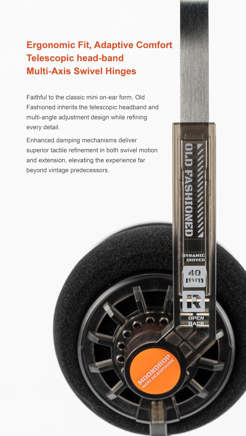 Moondrop Old Fashioned 40mm On-Ear Headphone 3.5mm Jack 2pin Open-Back