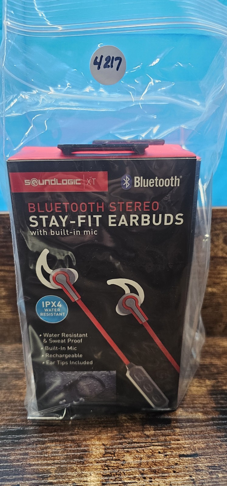 3 SOUNDLOGIC | XT Stay Fit Earbuds w Mic & Charge Cable | Bluetooth Stereo