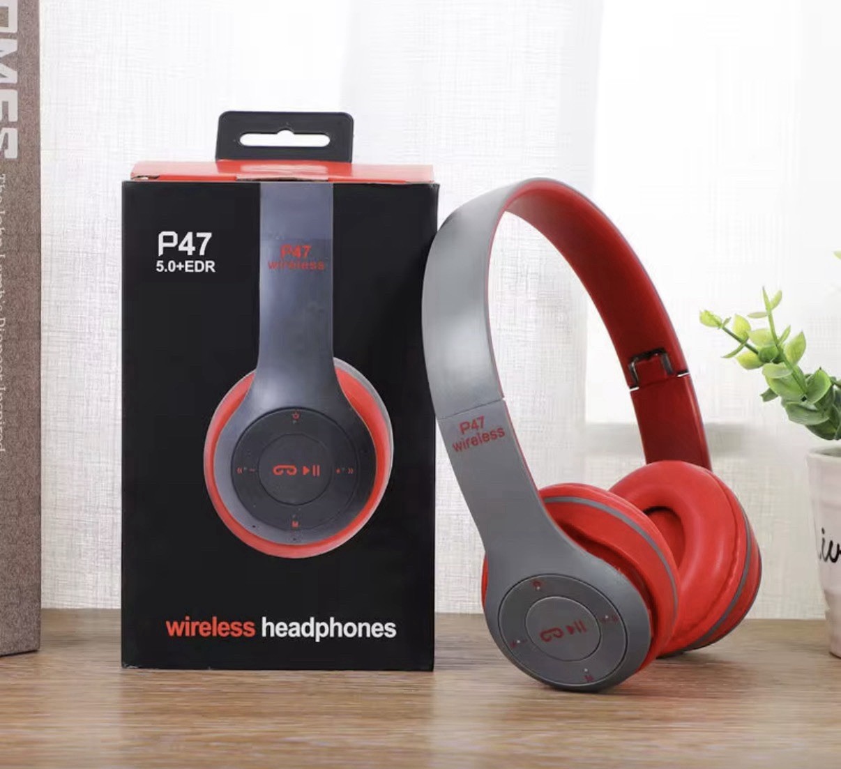 P47 Wireless Bluetooth 5.0+EDR Headphones – Green/White/Black/Blue/Red