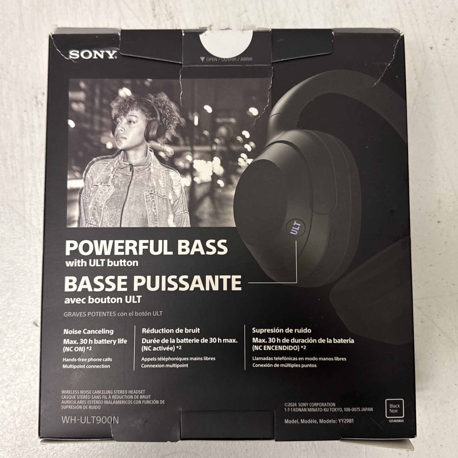Sony ULT WEAR 900N Wireless Noise Canceling Bluetooth Headphones – Black