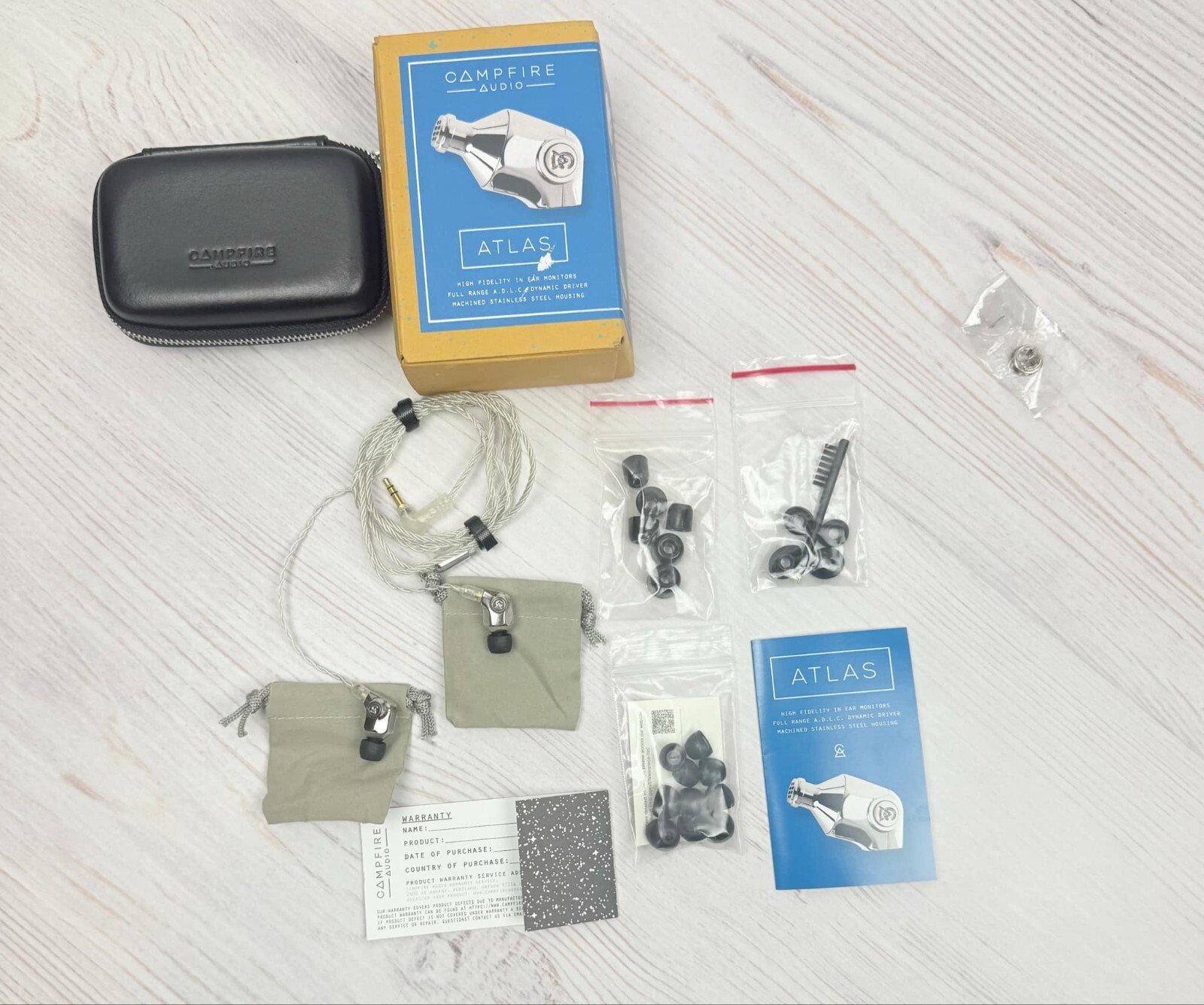 Campfire Audio Atlas Earphones In Ear Monitor ,Silver Stainless Steel