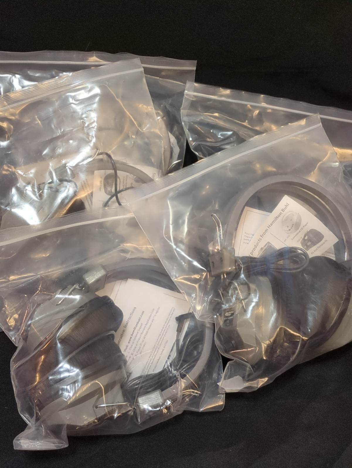 LOT OF 5 NEW Hamilton Buhl SchoolMate Deluxe Headphones, Gray (SC-7V)