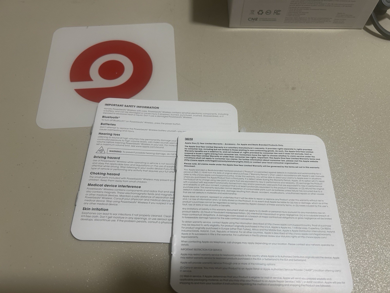 Beats Powerbeats³ 3 Wireless Earphones Black w/ Case & USB Charging Cable