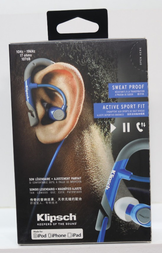 Klipsch AS-5i Pro Sport Earphones Water-Resistant (Blue) (42110)