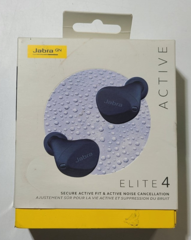 Jabra Elite 4 (100-99180001-20) Secure Active Fit & ANC Earbuds, Blue
