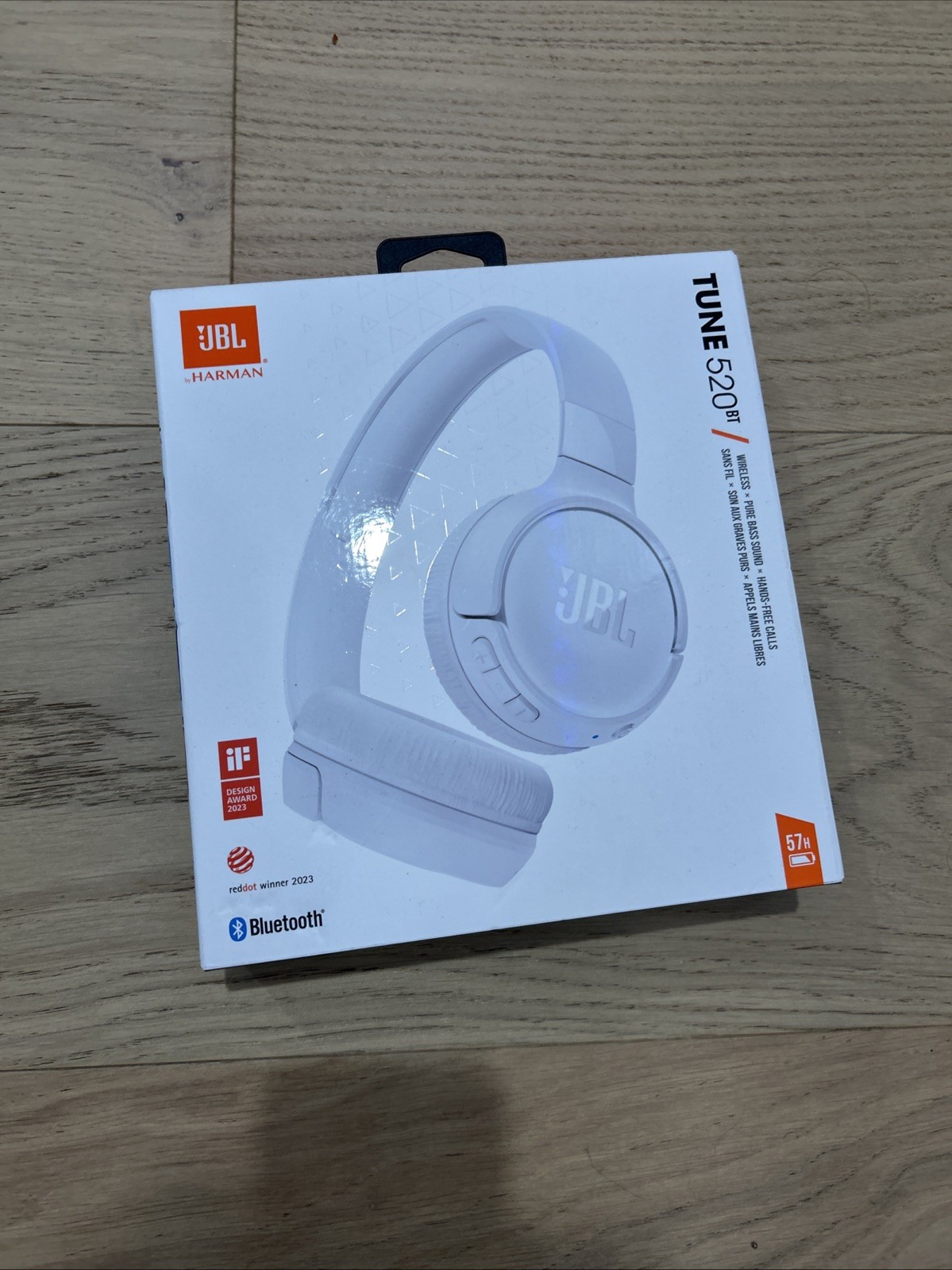 JBL Tune 520BT Wireless Bluetooth On-Ear Headphones, New Factory Sealed