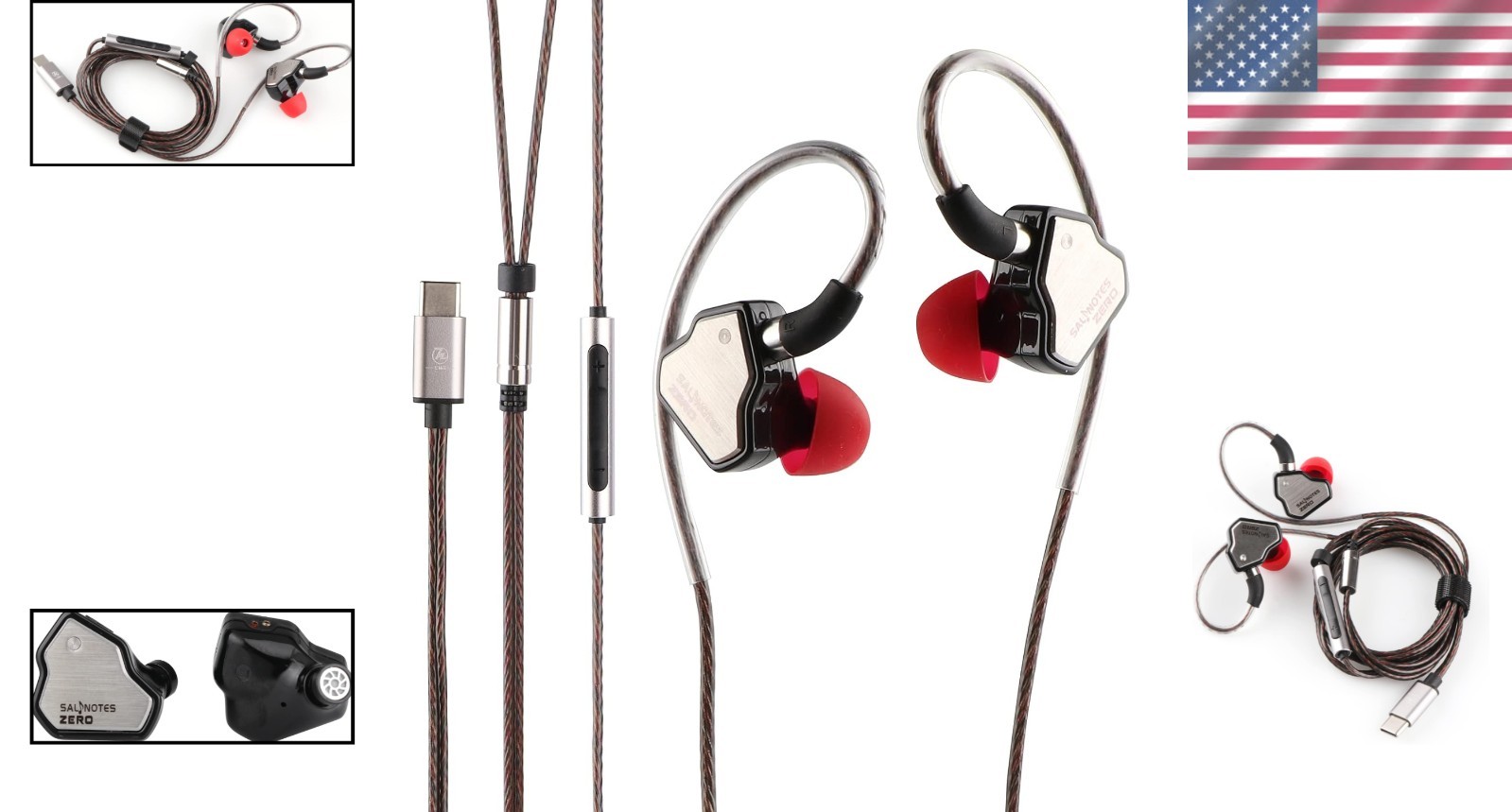 Salnotes Zero HiFi 10mm Dynamic Driver In-Ear Earphones with Detachable Cable