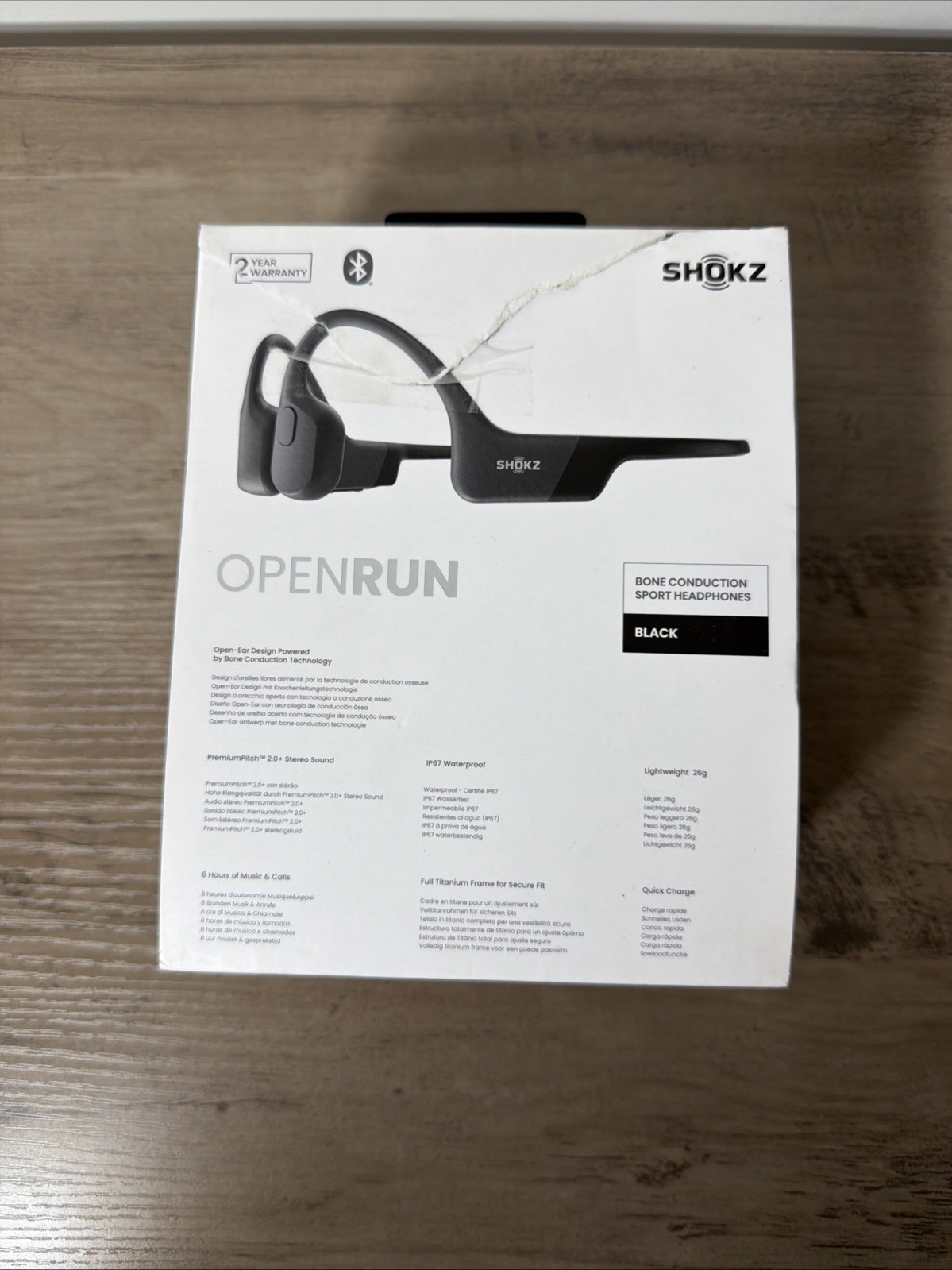 Shokz OpenRun Wireless Bone Conduction Headphones – Black (S803BK)