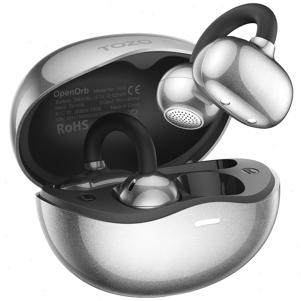 TOZO Open-Ear Earbuds , Clip-On Ultra-Comfort Bluetooth 5.4 Headphones