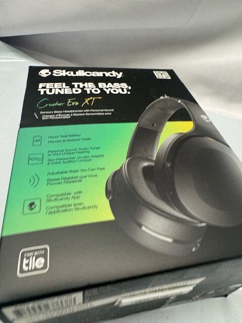 Skullcandy CRSUHER EVO XT- Over-Ear Wireless Headphones – Black *New