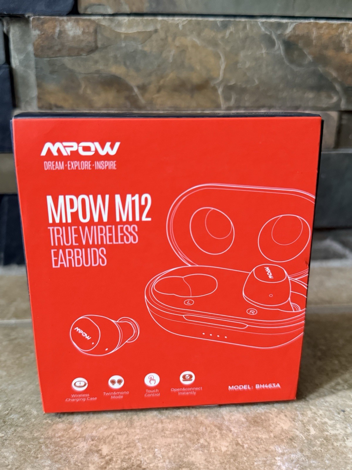 Mpow M12 Wireless Bluetooth 5.0 Earbuds Pink Earphones New FAST SHIPPING
