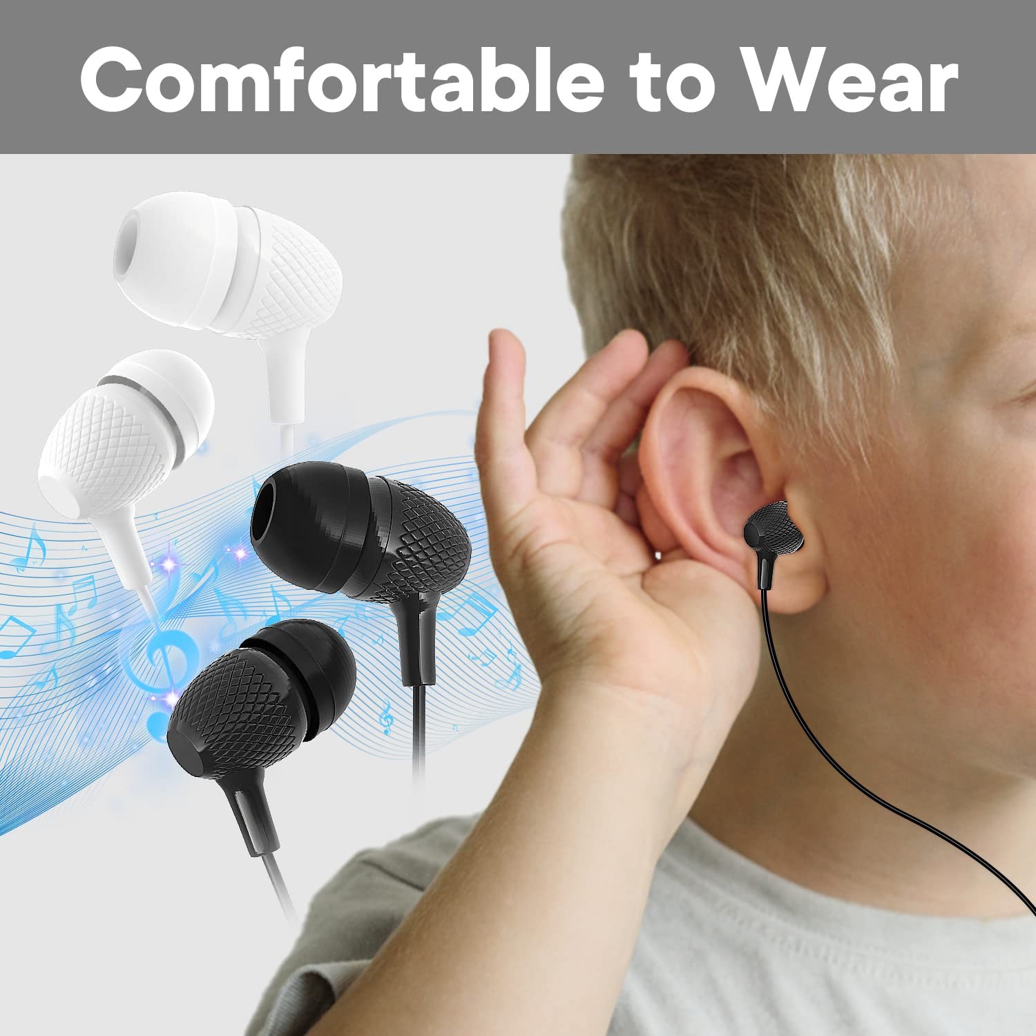 Wensdo Bulk Earbuds Headphones 50 Pack for Classroom Kids, Wholesale Durable …