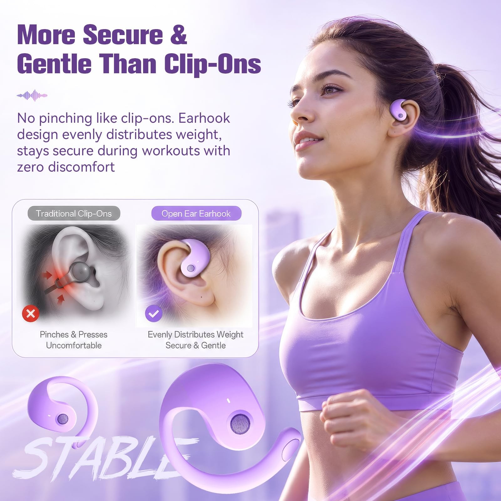 Over The Ear Earbuds Open Ear Buds Headphones Over Ear Air Bone Conduction Ea…
