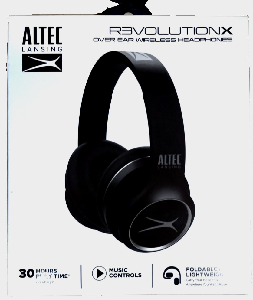Altec Lansing R3volution X Wireless Bluetooth Headphones Black MZX009-BLK ONYX