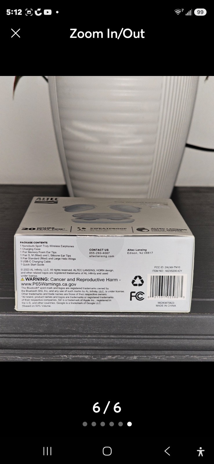 Altec Lansing Nanobuds Sport, Truly Wireless Earbuds, ICE Blue