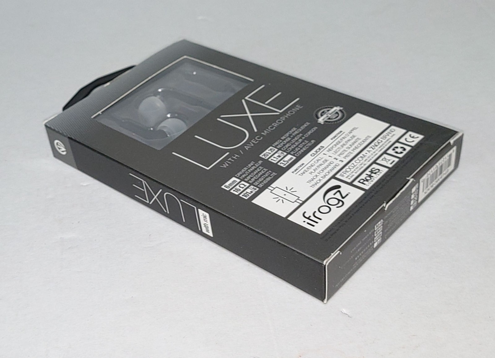 iFrogz Luxe Earpollution Earbuds MicroBud with Mic Black Brand New