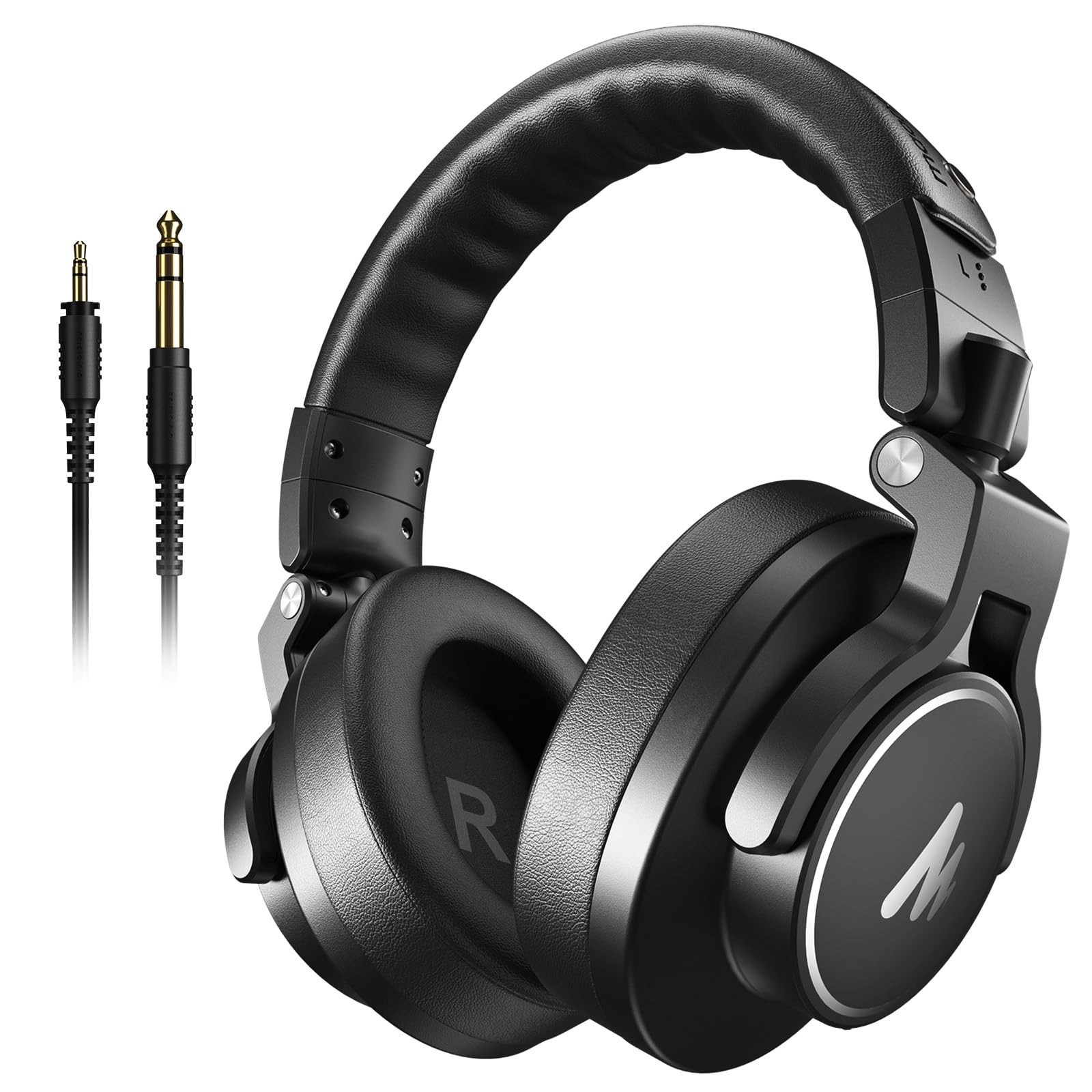 MAONO Studio Monitor DJ Headphones, 50mm, Over~Ear Wired, 3.5mm/6.35mm