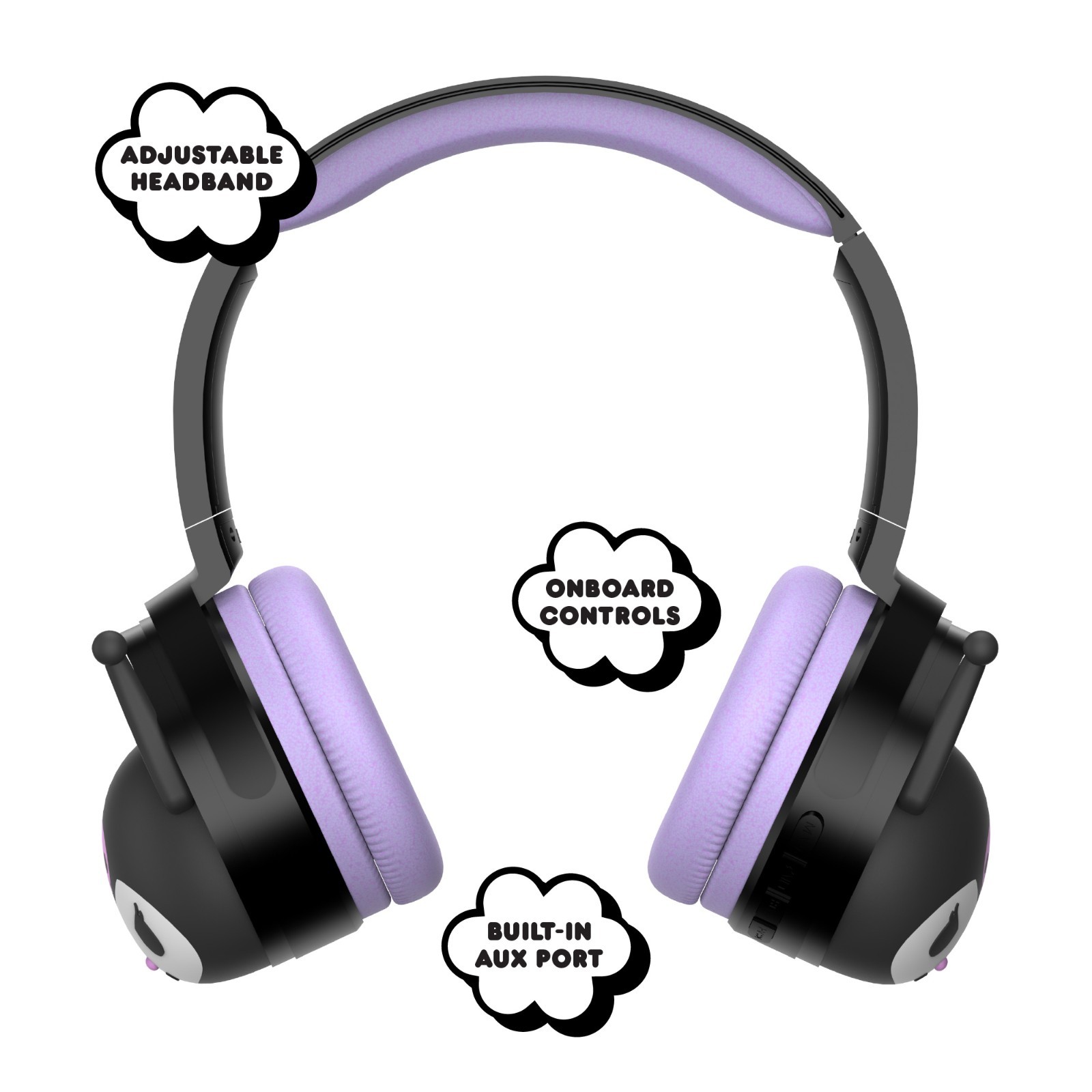 Hello Kitty 2-in-1 Wireless Bluetooth Headphones With Wired Earbuds – Kuromi