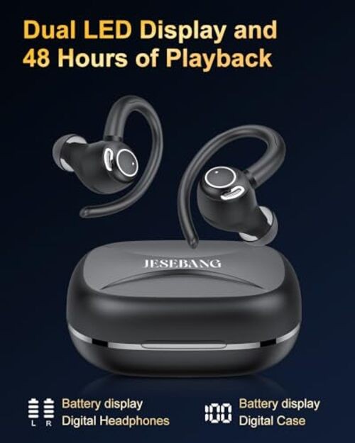 Wireless Earbuds, Bluetooth 5.4 Headphones Sport, Over Ear Buds With Classic