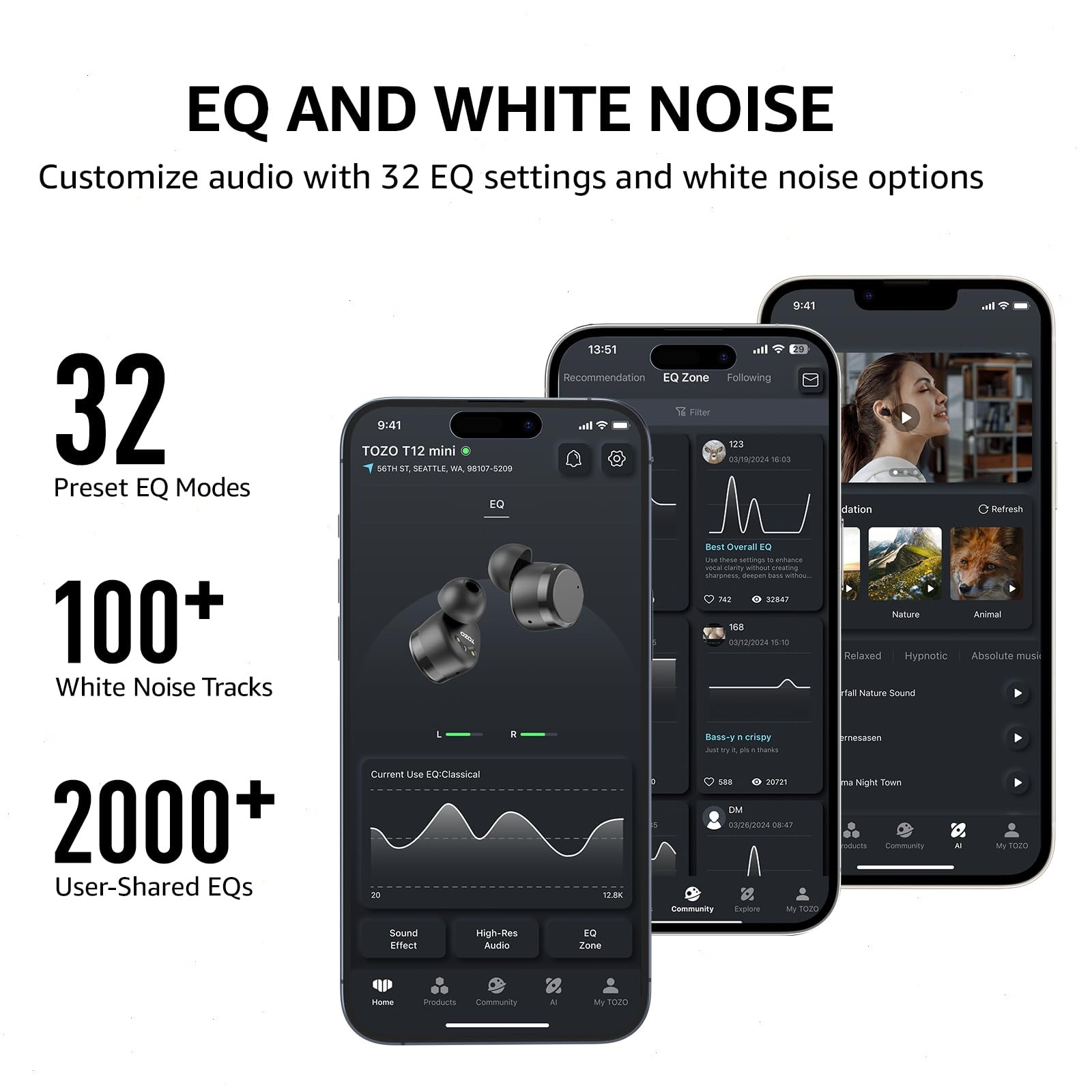 TOZO Tonal Dots (T12) Wireless Earbuds LED Digital Display IPX8 Waterproof