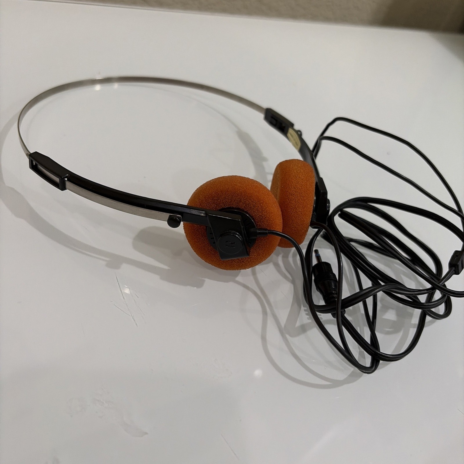 Vintage Wired Adjustable Headphones Lot Black & Orange