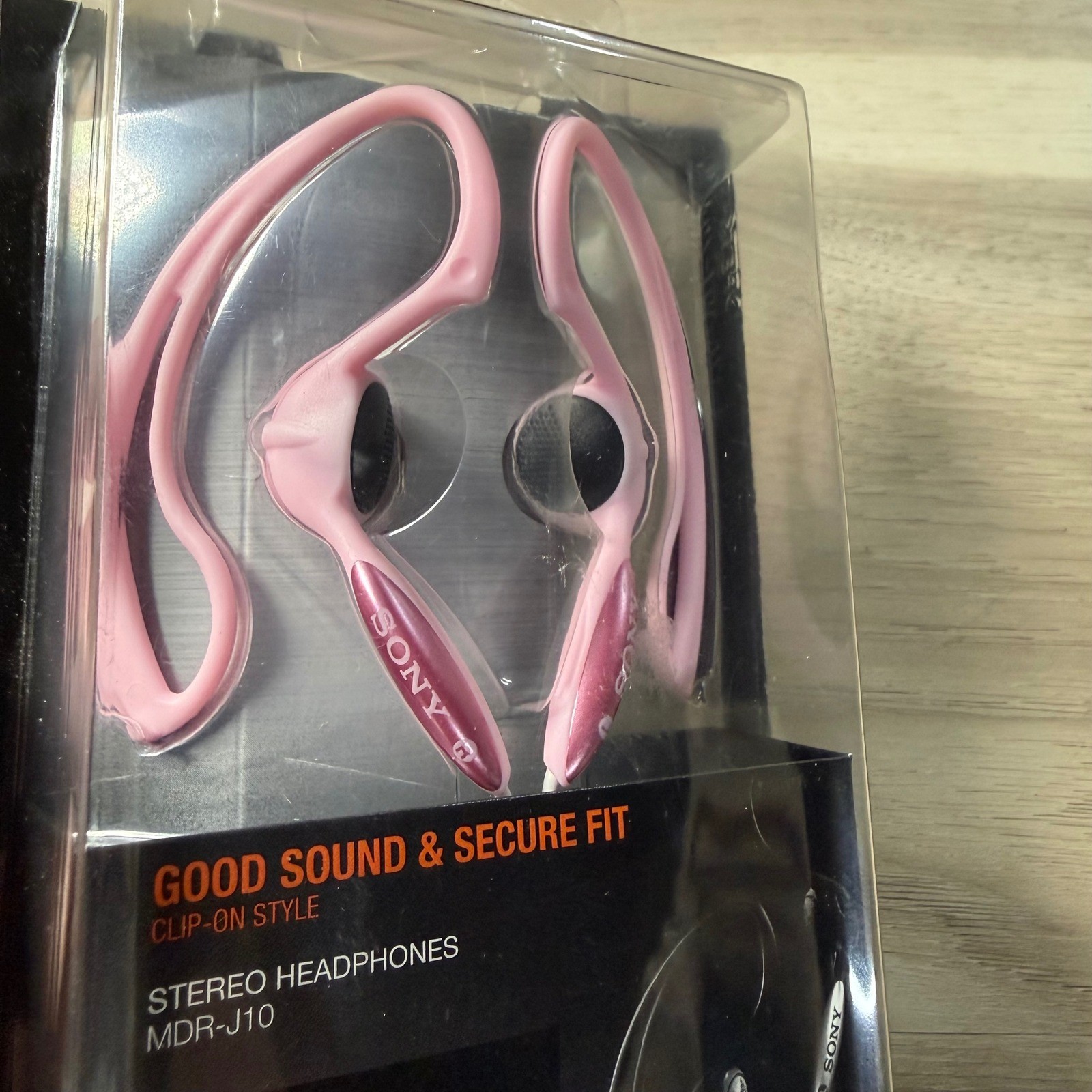 Sony MDR-J10 Clip-On Stereo Headphones Pink Vintage Y2K Wired Earbuds New Sealed