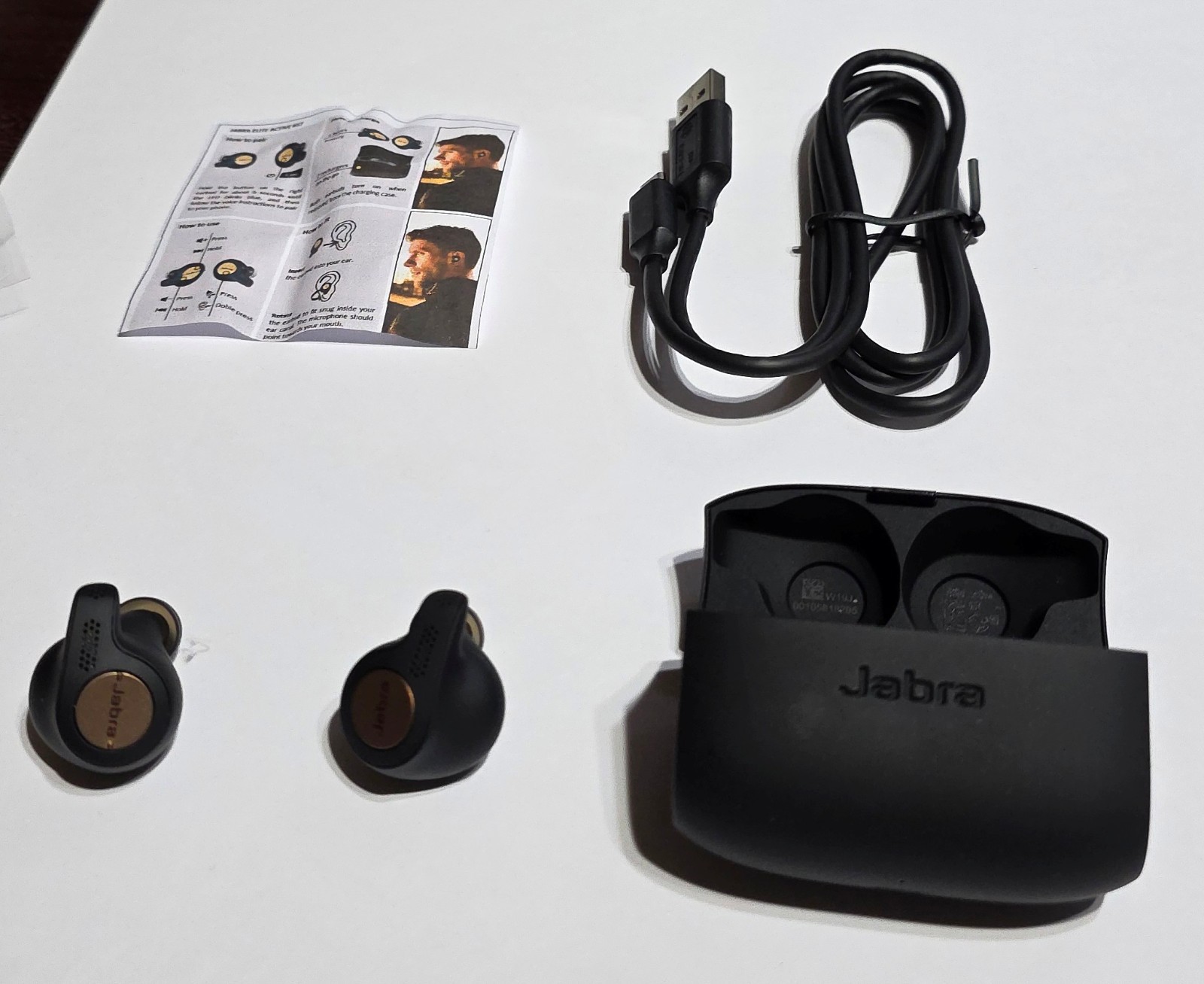 Unused Copper Black Jabra Elite 65t ACTIVE Wireless Earbuds w Charger in Bulk Pk