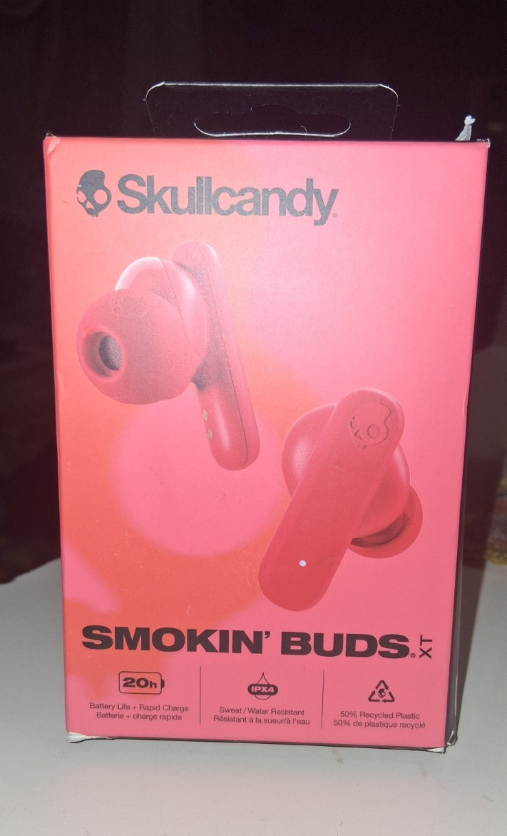 Skullcandy Smokin’ Buds XT Bluetooth In-Ear Earbuds Mic Red