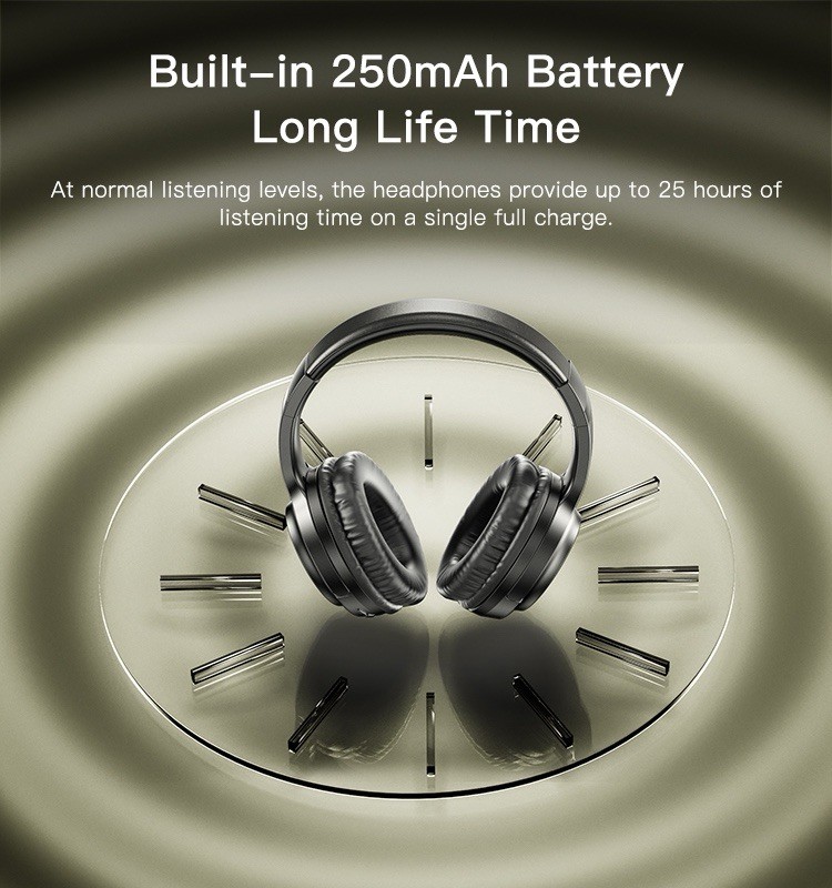 Bluetooth Wireless Headphones, 40mm, Foldaway, Black, 3.5mm Jack