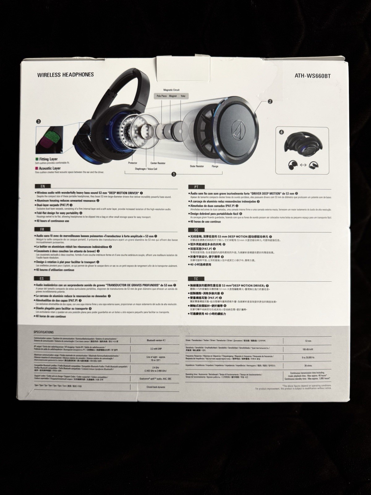 audio-technica SOLID BASS Bluetooth headphone ATH-WS660BT NEW US Seller
