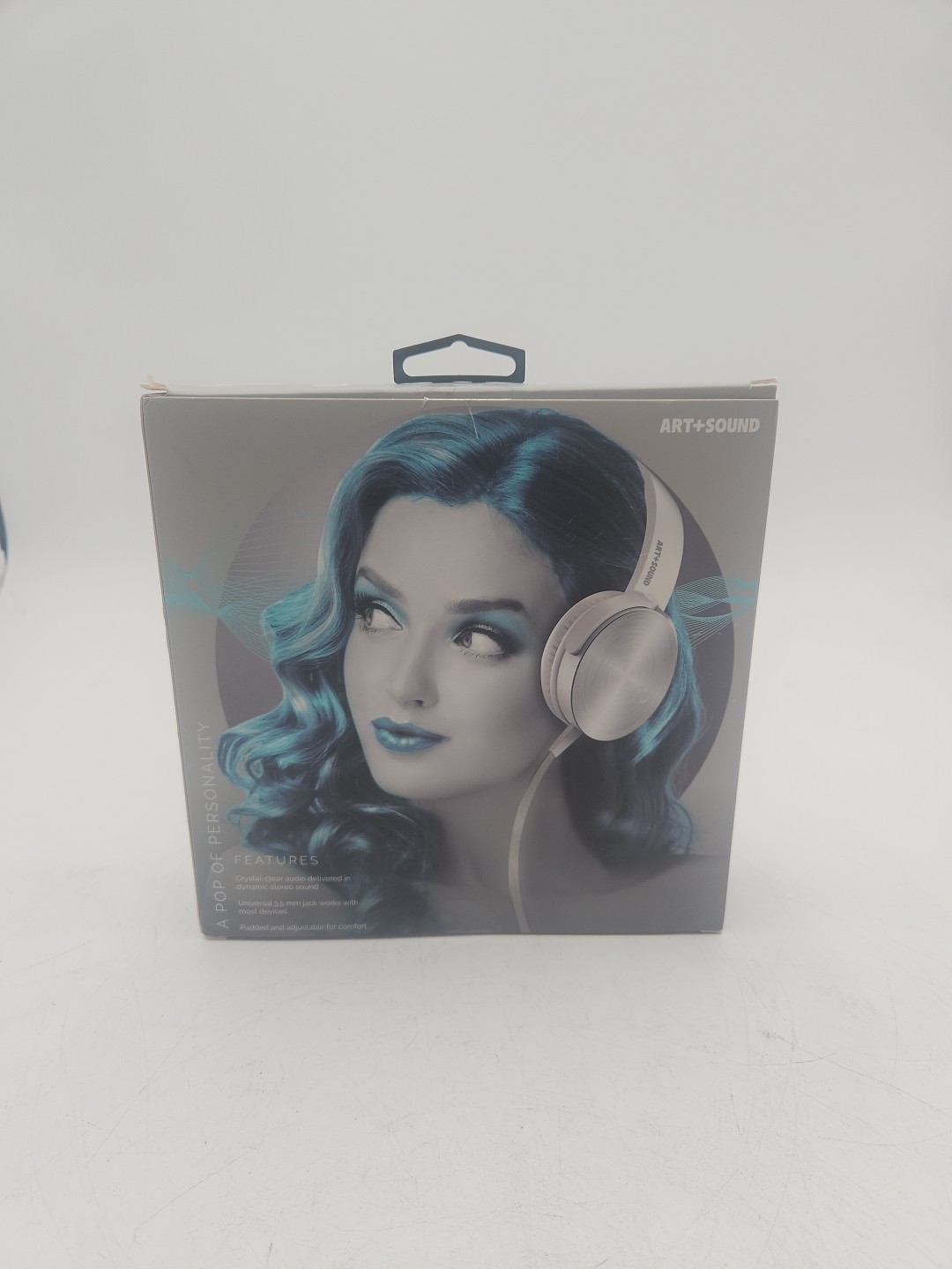 NEW ART+SOUND DYNAMIC WIRED HEADPHONES. LIGHTWEIGHT, WHITE/SILVER, 35 MM INPUT