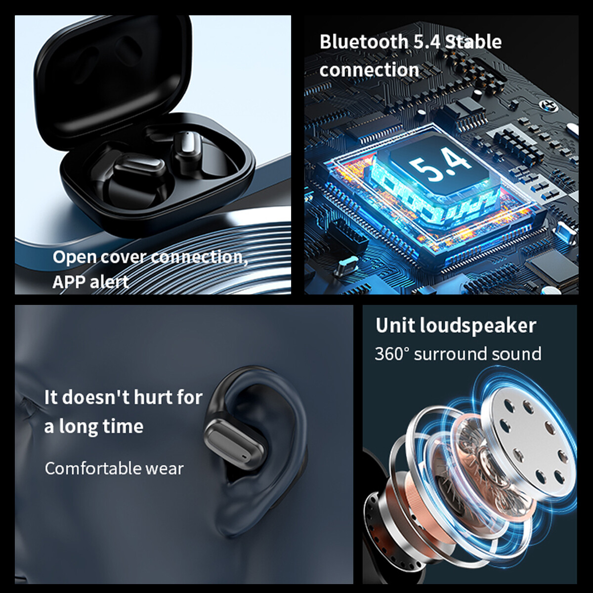 Over The Earbuds Bluetooth Earphones Wireless Headphones AI Translator Earbuds
