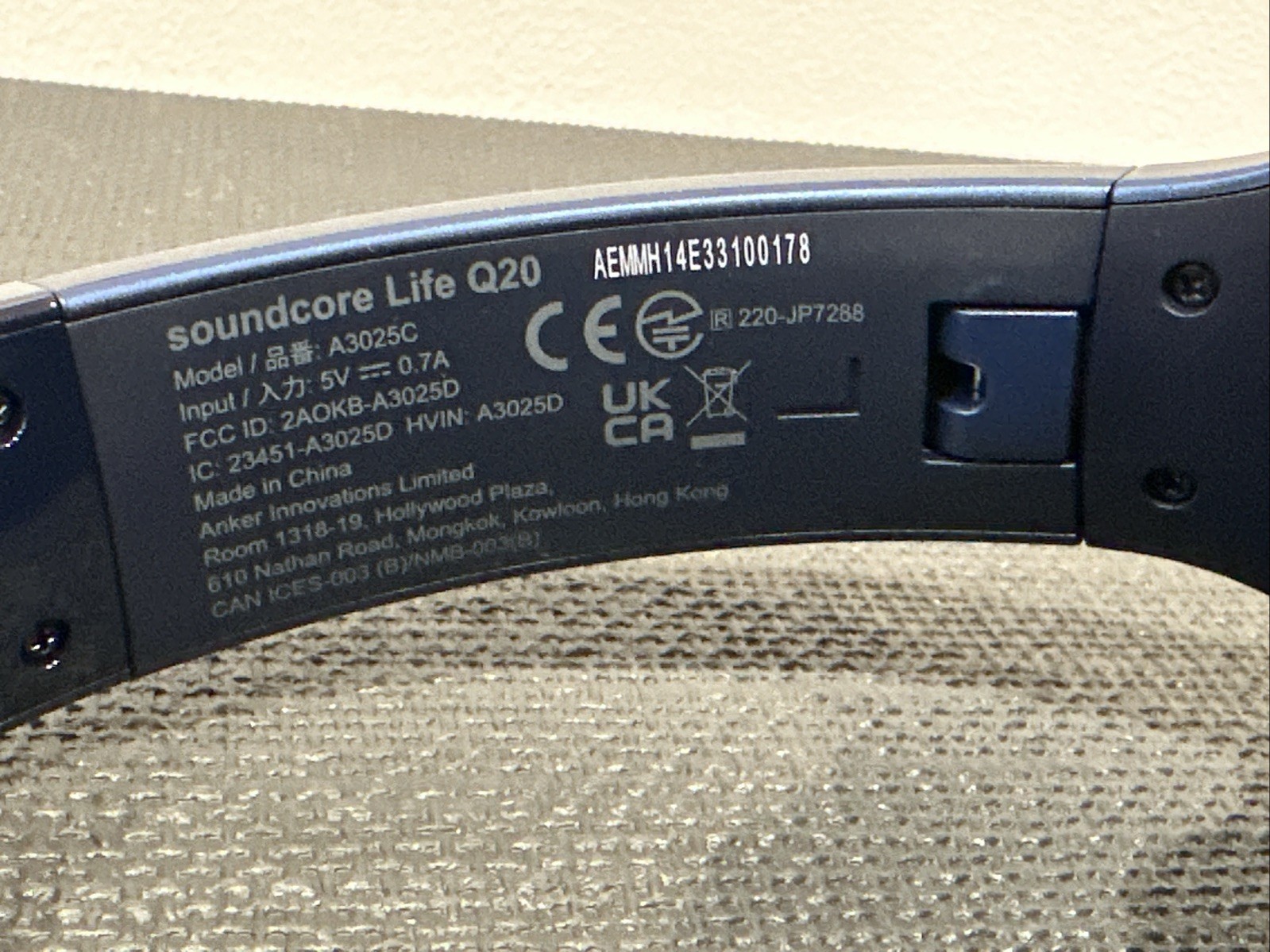 Soundcore Life Q20 Bluetooth Wireless Headphones Blue