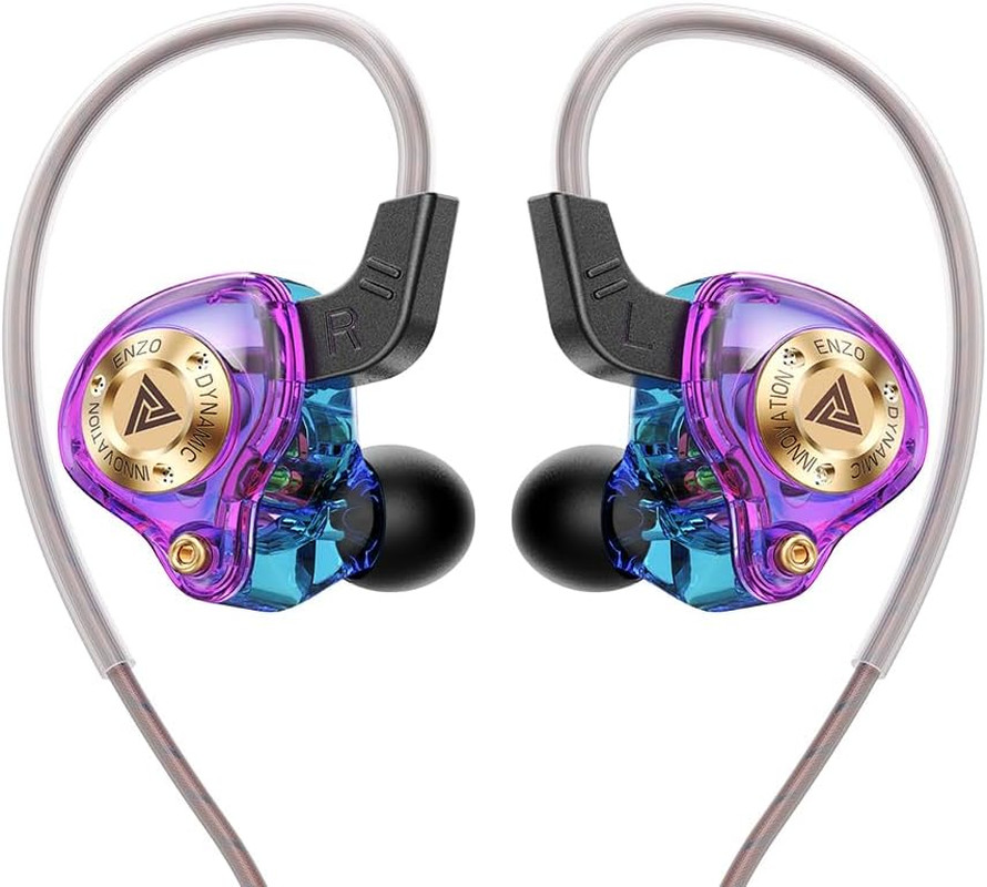 Wired Gaming Headphones IEM Earphones with 1DD，QKZ ENZO in Ear Monitor, Hifi Ear