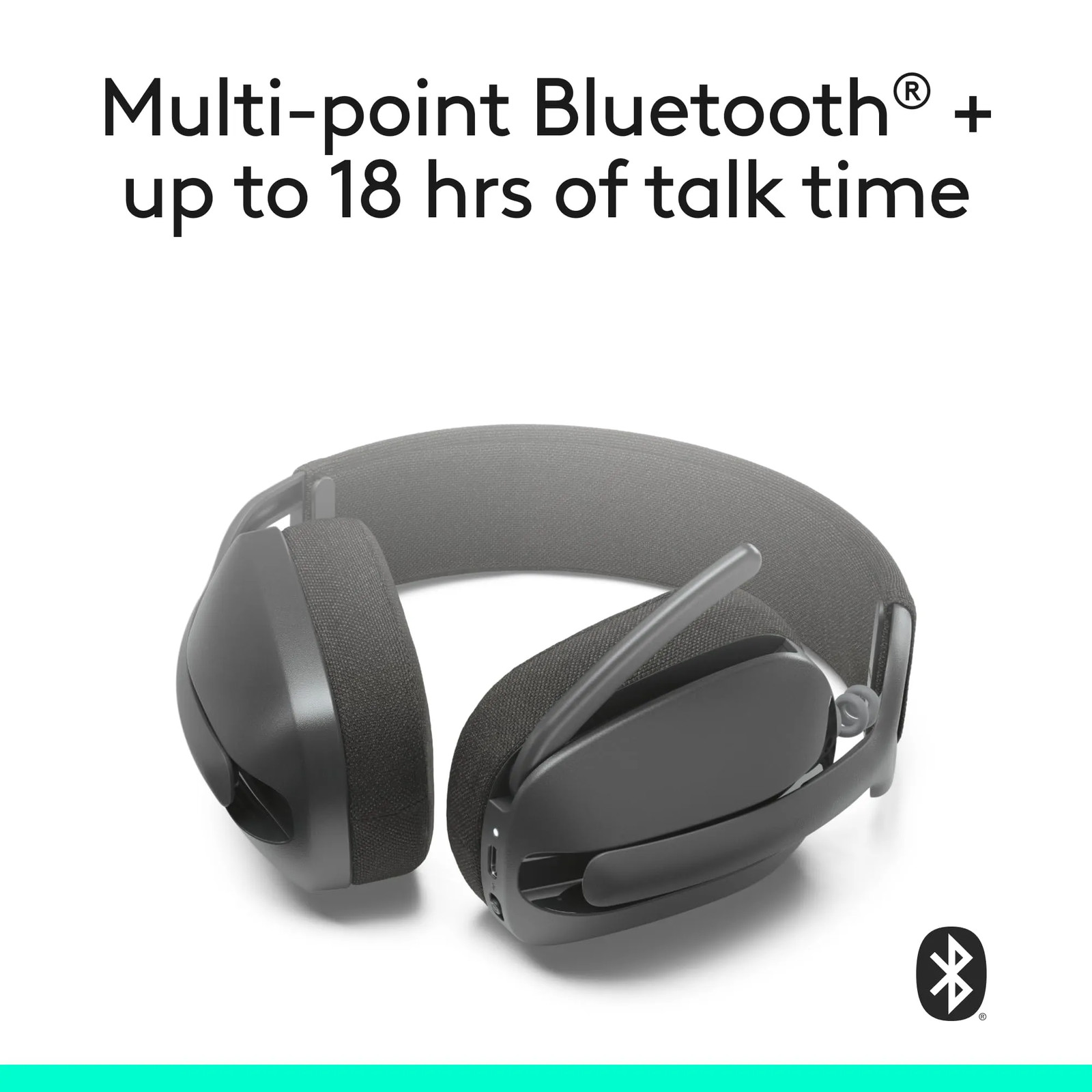 Logitech Zone Vibe 100 Wireless Over Ear Headphones Noise Canceling Mic Graphite