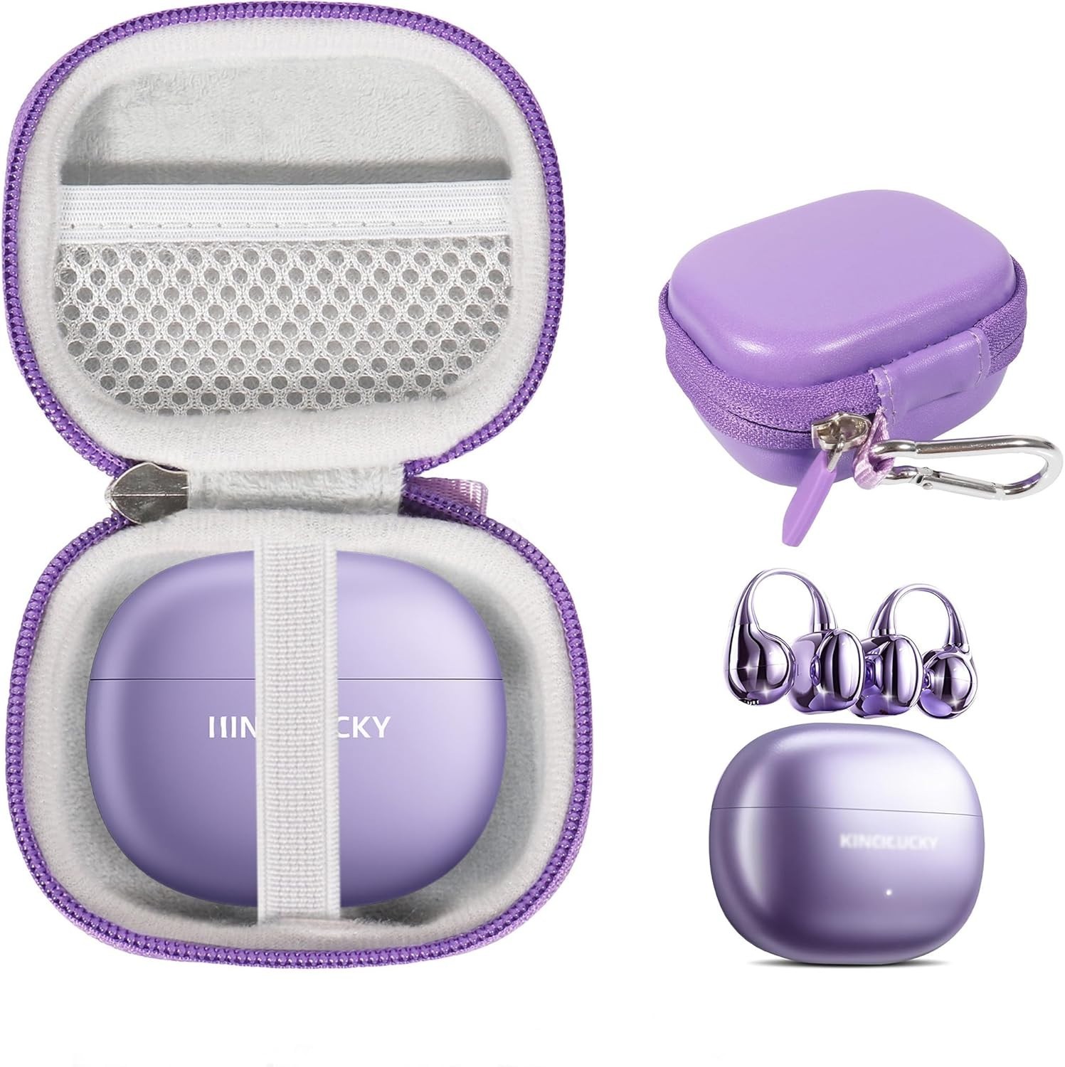 Universal Earbud Case with Elastic Strap for Clip-On Headphones, Lightweight