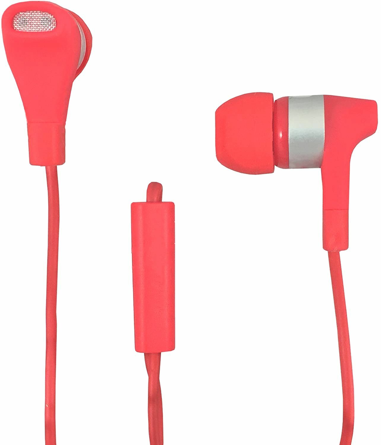 Zenith PM1001SER Stereo Earbuds with Microphone, Red