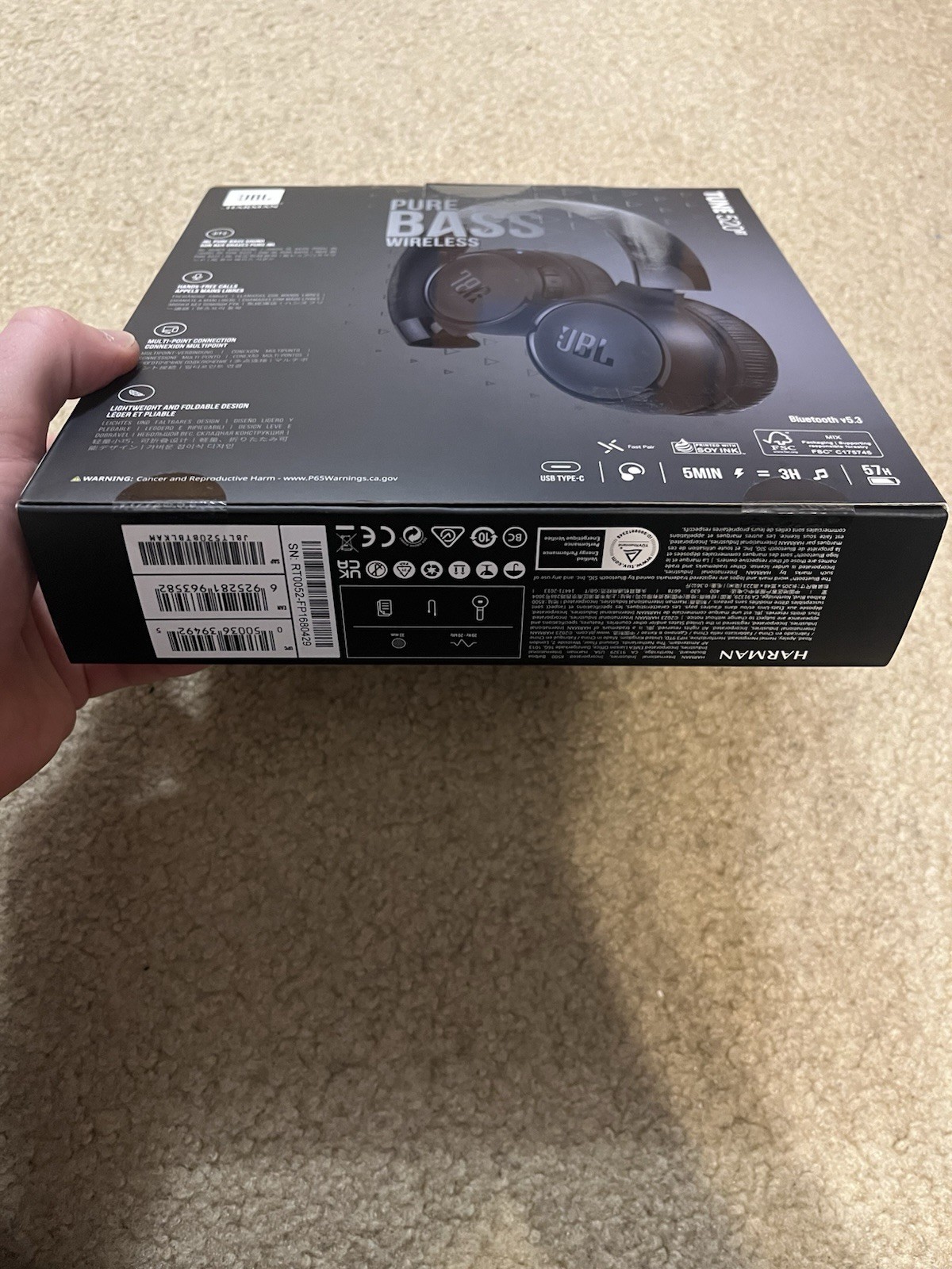 JBL Tune 520 Bluetooth Headphones – NEW (Sealed)