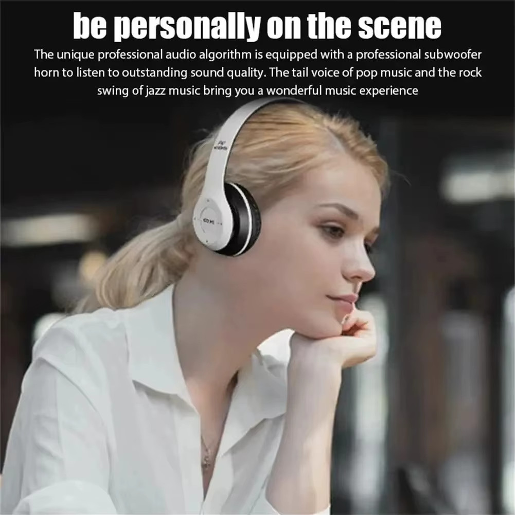 P47 Wireless Bluetooth 5.0 Foldable Headphones HIFI Bass Stereo Earphones