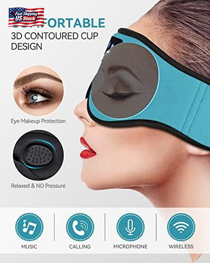 MUSICOZY Sleep Headphones Bluetooth 5.2 Headband Sleeping Headphones Sleep Mask,