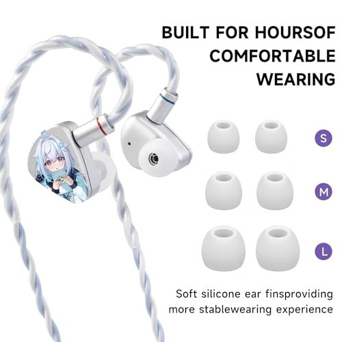 HiFi Anime Pattern In-Ear Monitor Headphones, 2DD+1BA Wired Earbuds, Bass IEMs,