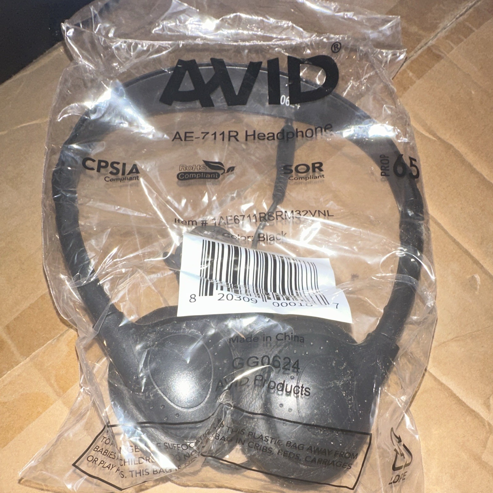 AVID AE-711R On-Ear Ear-Pad Headband Wired Headphones Double Black 3.5mm 600 pic