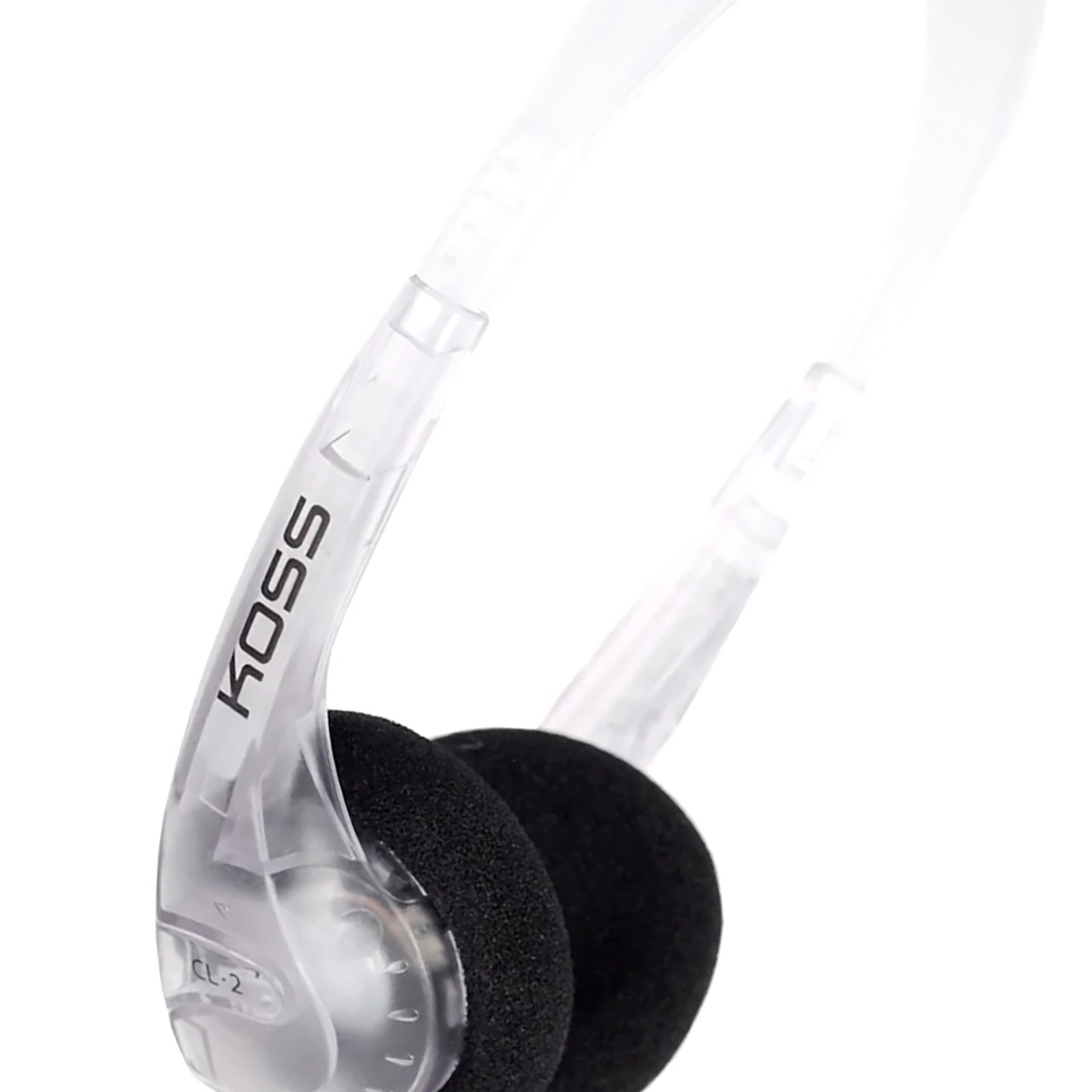 CL/2 Clear Transparent On-Ear Headphone Lightweight 3.5mm Jack 6 Foot Cord