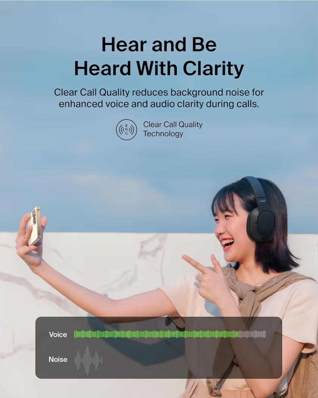 Belkin Wireless Over-Ear Headphones | iPhone Samsung Compatible | HD Sound | 60H