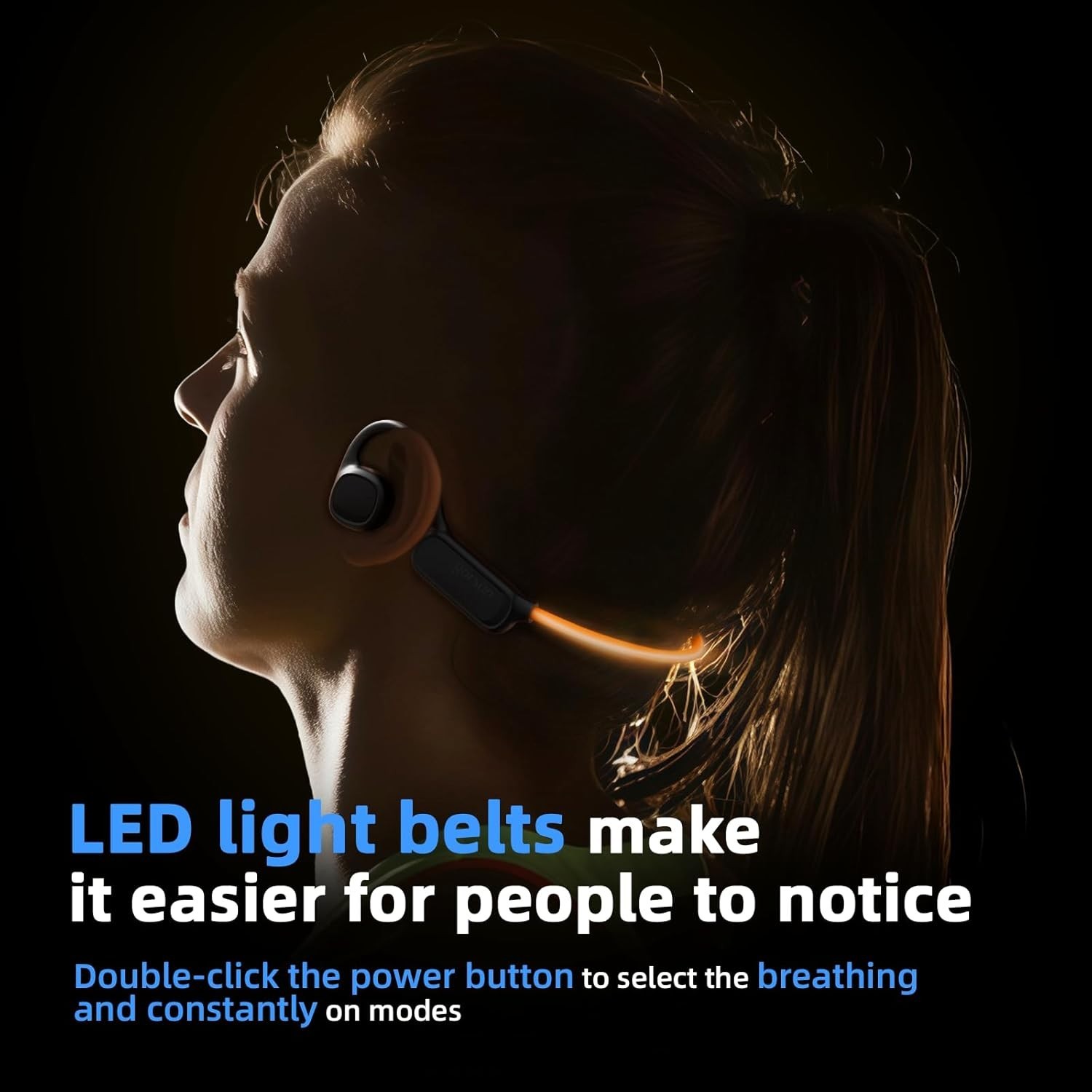 Comfortable Open Ear Bluetooth Headphones for Cycling with Secure Fit Design