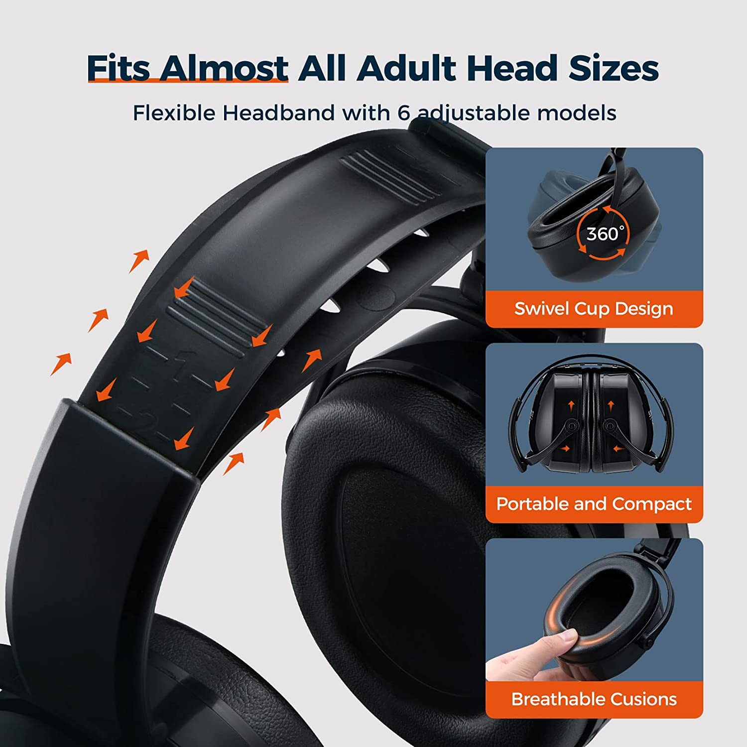 Ear Protection Headphones for Adults Kid, Noise Cancelling Headphones for Autism