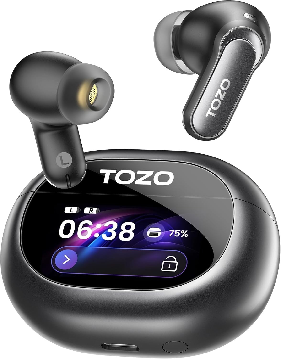 Wireless Earbuds Active Noise Cancelling Bluetooth 5.4 Waterproof 80H Playtime