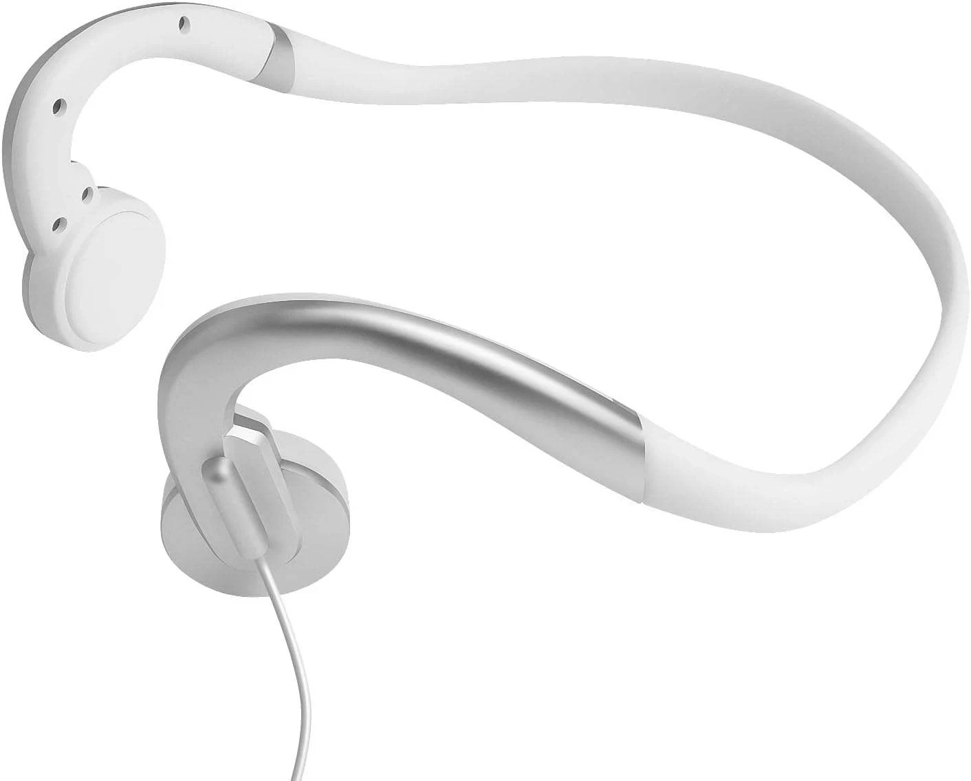 FSC Wired Bone Conduction Earphones with Mic, Amp, 3.5mm, White, 2m Cable