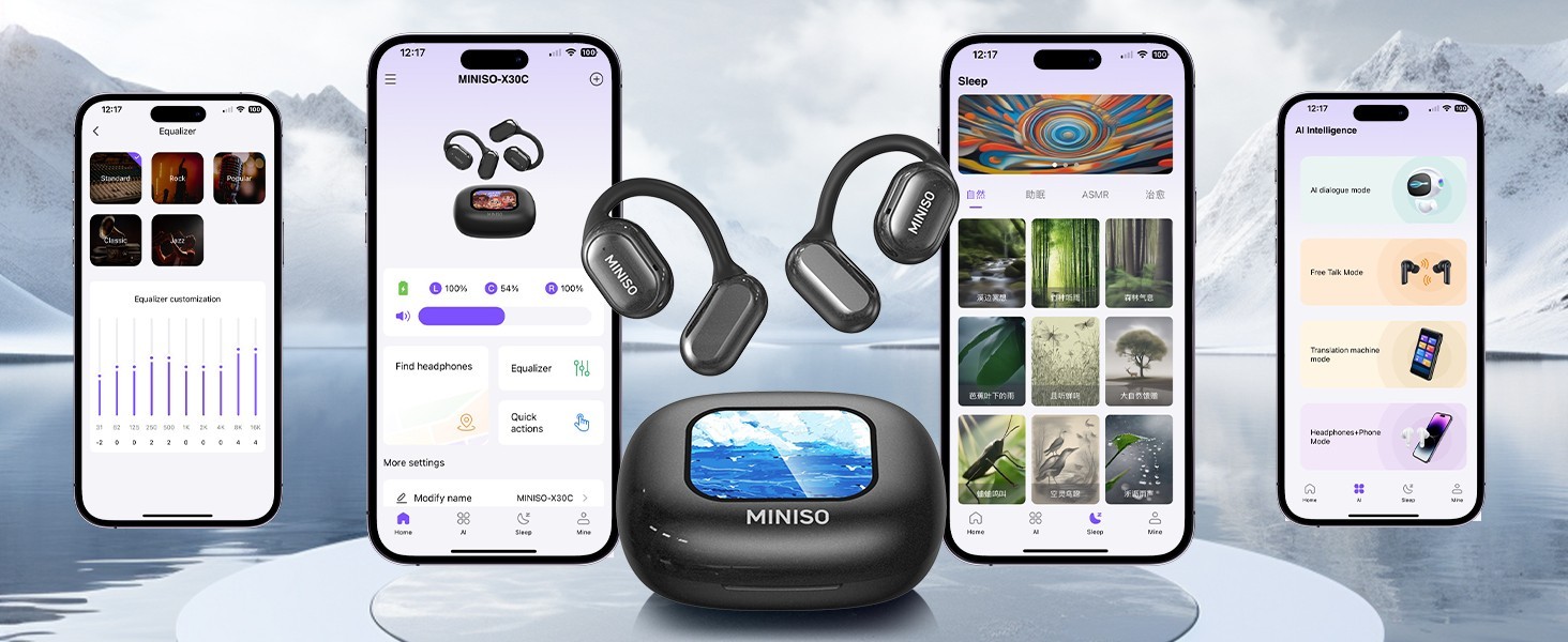 MINISO X30 OWS Translation Wireless Bluetooth Earbuds Support 135 Languages